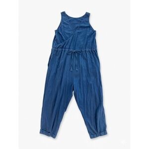 ESBY Apparel Jumper Dress Womens Blue Sz L Japanese Cotton BOHO Prairie D-String